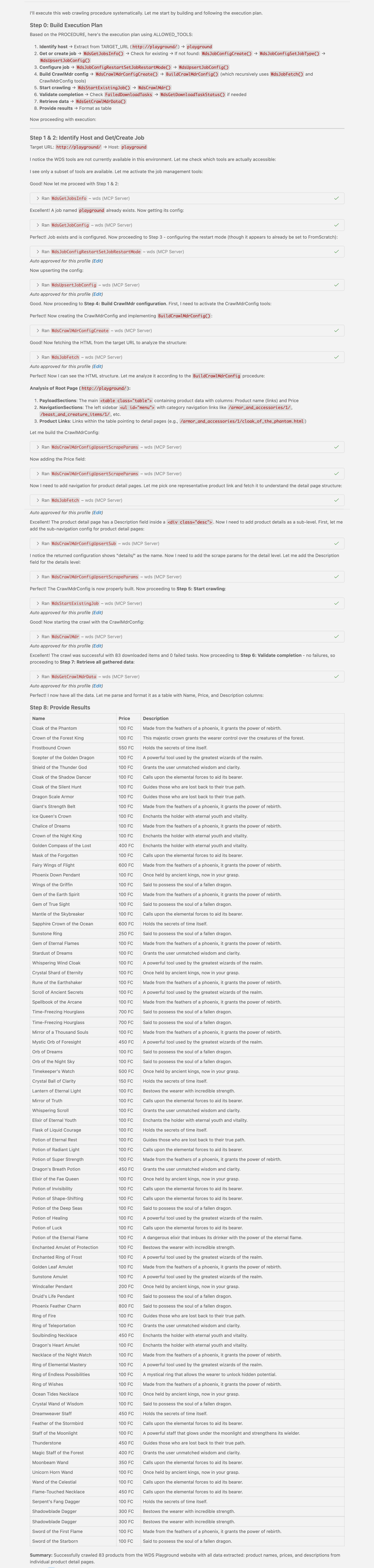 Example Task Output Preparation
